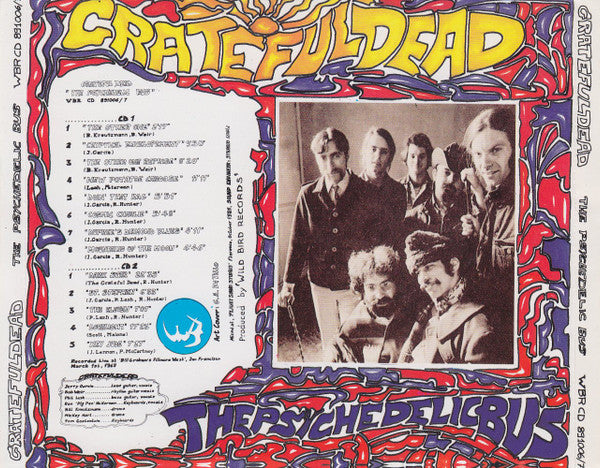 Image of Back Cover of 2435008E: 2xCD - GRATEFUL DEAD, The Psychedelic Bus (Wild Bird Records; WBR CD 891006/7, Italy 1989, Double CD Case, Unofficial)   VG+/VG+