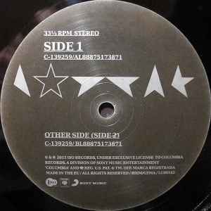 Image of Label Cover of LP - VG/VG+ - DAVID BOWIE, Blackstar   (ISO Records; 88875173871, Europe 2015, Die Cut Gatefold Sleeve, Booklet and clear thick plastic Inner, 180 Gram Vinyl, first European release, pressed at MPO.), One Crease and Edge Wear,  - 1226059E
