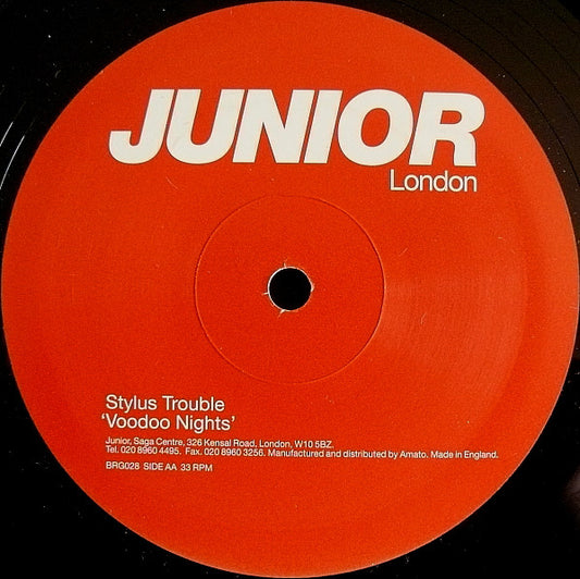 Image of Front Cover of 12" - /VG+ - PETE HELLER PRESENTS STYLUS TROUBLE, Future Child / Voodoo Nights (Junior London; BRG028, UK 2002, Company Sleeve), Edge Wear, A		Future Child	AA		Voodoo Nights - 2415113C