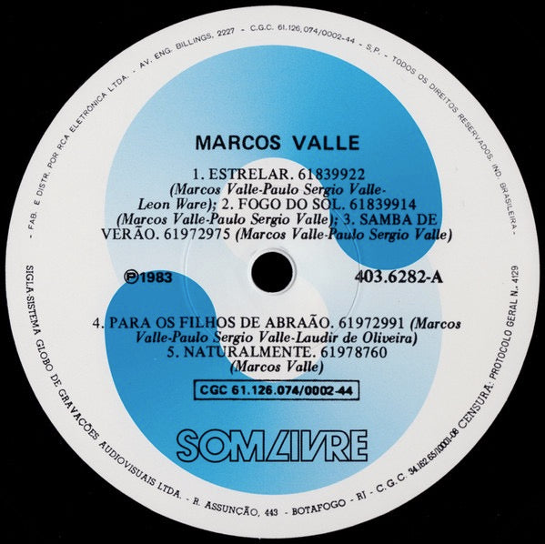 Image of Label Cover of LP - NEW/NEW - MARCOS VALLE, Marcos Valle (Mr Bongo; MRBLP231, UK 2021 Reissue), , Marcos Valle's self-titled masterpiece from 1983, featuring the Leon Ware penned, boogie cult-classic, "Estrelar". Produced, arranged and conducted by the legendary Lincoln Olivetti and Paulo Sergio Valle.  - 3356020S
