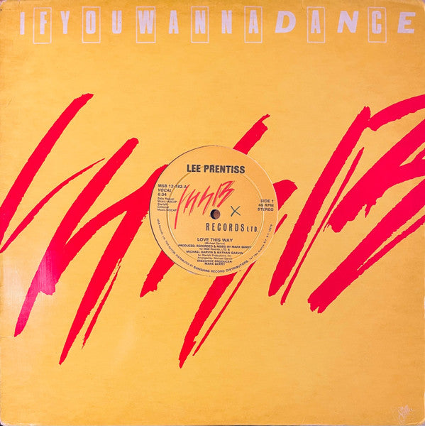 Image of Front Cover of 12" - VG/VG+ - LEE PRENTISS, Love This Way (MSB Records, Ltd. ; MSB 12-182, US 1983, Die Cut Company Sleeve), Sleeve has bumped corner,  - 2016362C