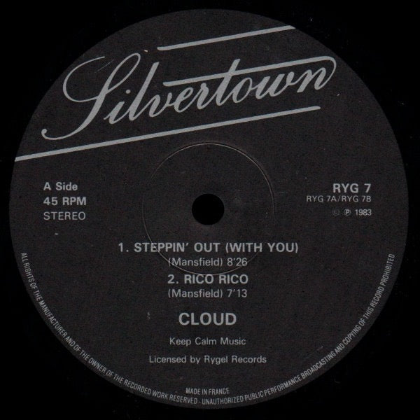 Image of Front Cover of 12" - /VG - CLOUD, Steppin' Out (With You) (Silvertown; RYG 7, UK 1983, Plain Sleeve), Light Marks only.,  - 2415310C