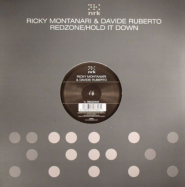 Image of Front Cover of 12" - VG/VG - RICKY MONTANARI & DAVIDE RUBERTO, Redzone / Hold It Down (NRK Sound Division; NRK075, UK 2002, Titled Company Sleeve), Sleeve has edge and corner wear; some creasing and scuffs too,  - 2415414C