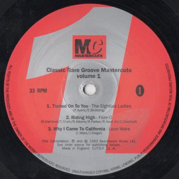 Image of Label Cover of 4715300C: 2xLP - VARIOUS, Classic Rare Groove (Mastercuts; CUTSLP11, UK 1993, Gatefold, No Insert) Light Marks only.  VG/VG