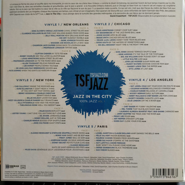 Image of Back Cover of 2425362E: 5xLP - VARIOUS, TSF Jazz - Jazz In The City (Wagram Music; 3384616, France 2020, Box Set, 5 Inners, Poster)   EX/EX