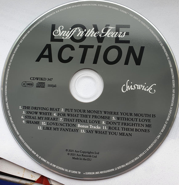 Image of Label Cover of CD - VG+/VG+ - SNIFF 'N' THE TEARS, Love / Action (Chiswick Records; CDWIKD 347, UK 2021, Gatefold), ,  - 2435147E