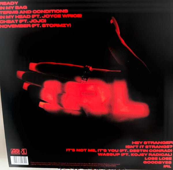 Image of Back Cover of LP - NEW/NEW - MAHALIA, IRL (Atlantic; 5054197558092, Worldwide 2023, Inner, Limited Edition, Alt Cover), ,  - 2435100E