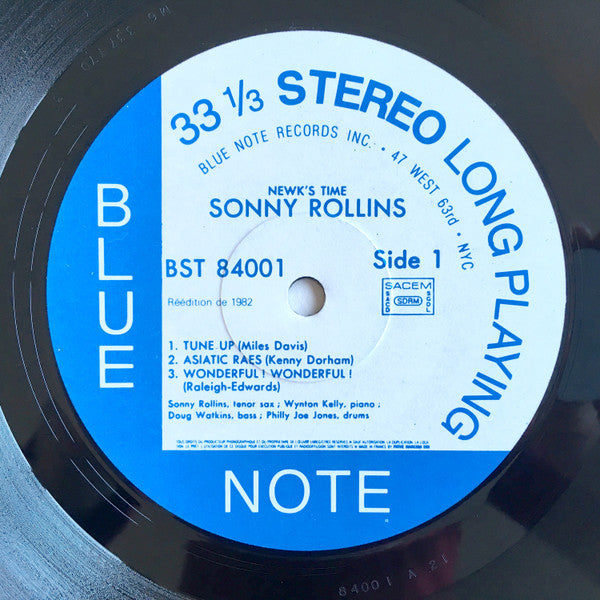 Image of Label Cover of LP - VG/VG - SONNY ROLLINS, Newk's Time (Blue Note; 4001, France 1982 Reissue, Pasteback Sleeve, Stereo, NO OBI), ,  - 3326023E