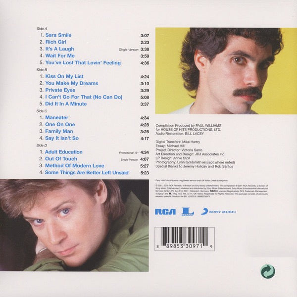Image of Back Cover of 2xLP - VG+/EX - DARYL HALL JOHN OATES, The Very Best Of (RCA; 88985330971, Europe 2016 Reissue, Gatefold, Grey/Blue Vinyl), Still in shrinkwrap, wear to bottom left corner.,  - 3426211E