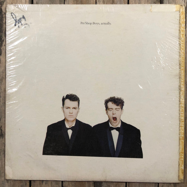 Image of Front Cover of 2545065S: LP - PET SHOP BOYS, Actually (Parlophone; PCSD-104, Philippines 1987, Pasteback Sleeve) A few light scratches, scuffs, edge and ring wear, seam splits, sticker residue  G+/G+