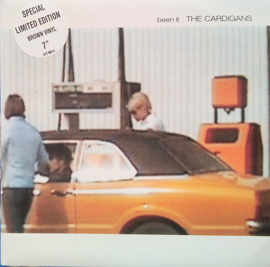 Image of Front Cover of 2515071C: 7" - THE CARDIGANS, Been It (Stockholm Records; 575 966-7, UK 1996, Hype Stickered Sleeve, Brown Vinyl) Very slight age discolouring.  VG+/VG+