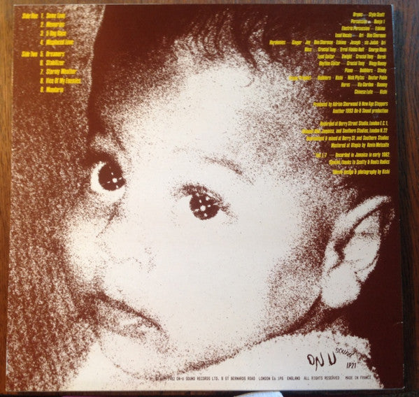 Image of Back Cover of LP - G+/VG - NEW AGE STEPPERS, Foundation Steppers (On-U Sound; ON-U LP 21, UK 1990s Reissue), Shiny clean copy. Sleeve is wavy from water exposure, still intact and looks nice.,  - 3446134S