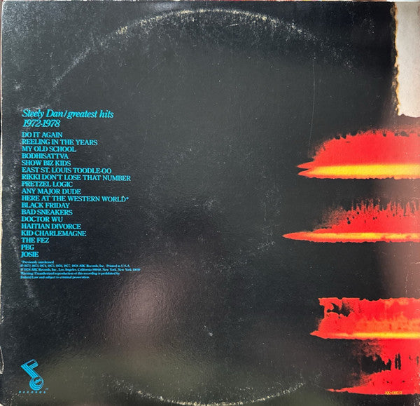 Image of Back Cover of 2xLP - VG/VG - STEELY DAN, Greatest Hits (ABC Records; AK-1107/2, Singapore & Malaysia 1978, Gatefold), Hairlines, storage marks. Ring and edge wear. ,  - 3846335S
