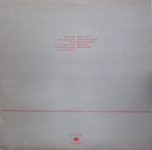 Image of Back Cover of LP - VG/VG+ - RED GUITARS, Slow To Fade (Self Drive Records; SCAR LP 1, UK 1984, Gatefold), Slight wear to top of sleeve, Otherwise VG+,  - 2515226C