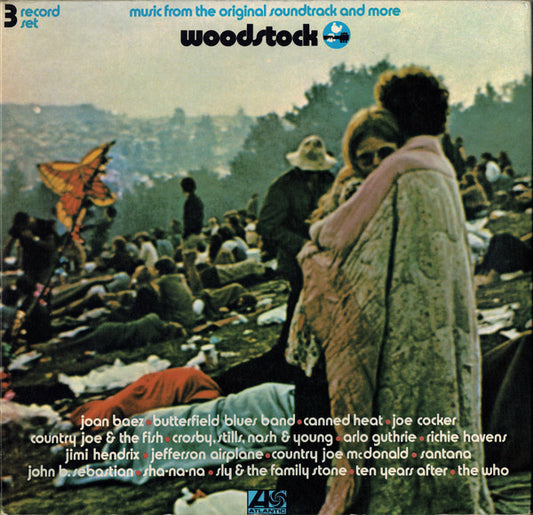 Image of Front Cover of 0626014E: 3xLP - VARIOUS, Woodstock (Music From The Original Soundtrack And More) (Atlantic; 2663 001, UK 1970, Top Loading Trifold Sleeve)   VG/VG