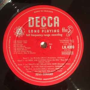 Image of Label Cover of LP - VG/VG - JESS CONRAD, Jess For You (Decca Red Unboxed; LK 4390, UK 1961, Laminated Flipback Sleeve), Ever so slightly dished.,  - 2515454C