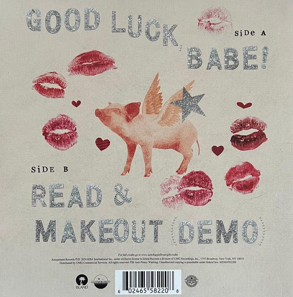 Image of Back Cover of 7" - NEW/NEW - CHAPPELL ROAN, Good Luck, Babe! /Read & Makeout (Demo) (Island Records; 602465582208, US 2024, Red Vinyl), ,  - 1836005E