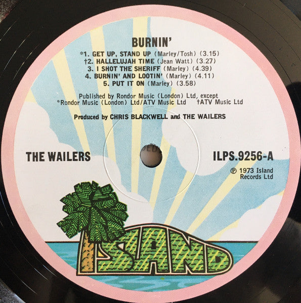 Image of Label Cover of LP - VG/VG - THE WAILERS, Burnin' (Island Records; ILPS 9256, UK 1973, Gatefold, Inner with cut corners), Light lines only, sounds VG+ throughout. Very light storage wear on sleeve.,  - 2316135C