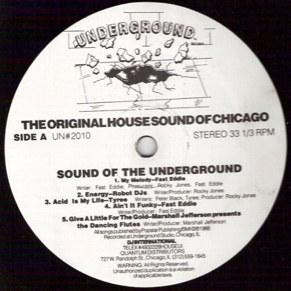 Image of Label Cover of LP - VG/VG - VARIOUS, Acid II Sound Of The Underground (Underground; UN#2010, US 1988), ,  - 2846252S