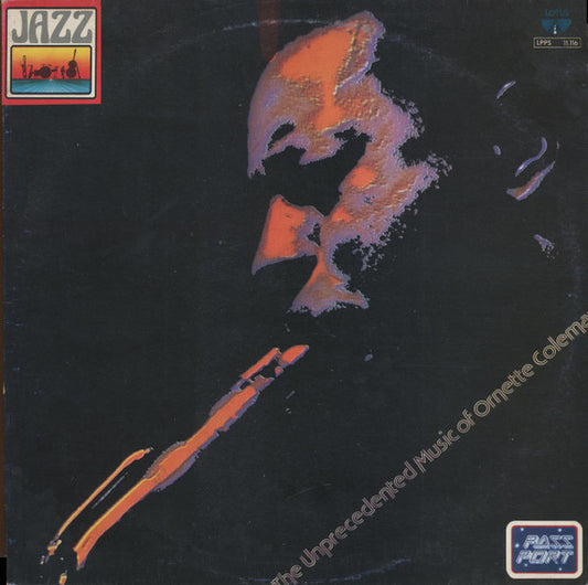 Image of Front Cover of 2525451E: LP - ORNETTE COLEMAN, The Unprecedented Music Of Ornette Coleman (Lotus ; LPPS 11.116, Italy 1980)   VG+/EX