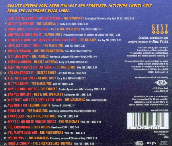 Image of Back Cover of CD - VG+/VG+ - VARIOUS ARTISTS, Hitsville West: San Francisco's Uptown Soul (Kent Soul; CDKEND 271, UK 2007), ,  - 0316230C