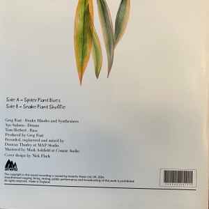 Image of Back Cover of 7" - EX/EX - GREG FOAT, Spider Plant Blues/ Snake Plant Shuffle (Ameritz Music Ltd; AM1566040, UK 2024, Picture sleeve), ,  - 2625054E