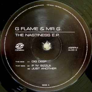 Image of Front Cover of 2645070S: 12" EP - G FLAME & MR G.*, The Nastiness E.P. (Metalbox; ALMC 3, UK 1997) few faint marks and hairlines both sides  /VG