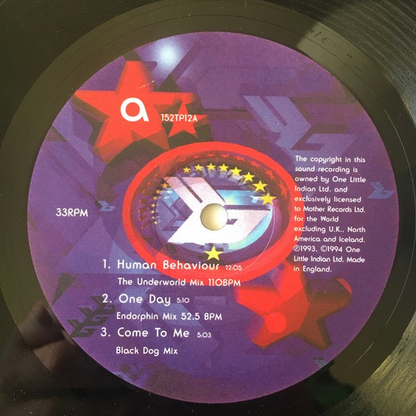 Image of Label Cover of LP - G+/VG - BJORK, The Best Mixes From The Album-Debut For All The People Who Don't Buy White-Labels (One Little Indian; 152TP12, UK 1994, Stickered Sleeve), Light fogging, Edge & Ring Wear, small tear on back opening edge,  - 4046207S