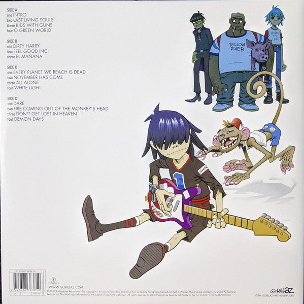 Image of Back Cover of LP - VG+/VG+ - GORILLAZ, Demon Days (Parlophone; 0724387383814, Europe 2020 Reissue, Gatefold, 2 Inners), ,  - 4346225S