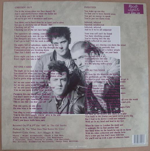 Image of Back Cover of 2625141E: LP - GBH, Wot A Bargin' (Rough Justice ; 12 KORE 104, UK 1988, Picture Sleeve, With Press Release) Strong VG+  VG+/VG+