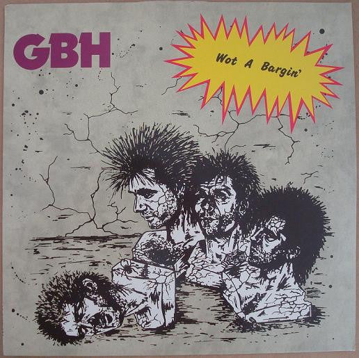 Image of Front Cover of 2625141E: LP - GBH, Wot A Bargin' (Rough Justice ; 12 KORE 104, UK 1988, Picture Sleeve, With Press Release) Strong VG+  VG+/VG+