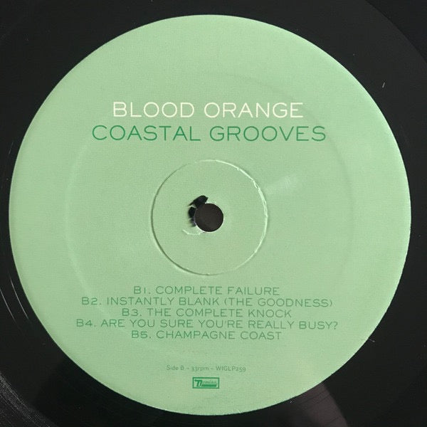 Image of Label Cover of LP - NEW/NEW - BLOOD ORANGE, Coastal Grooves (Domino; WIGLP259, US 2013 Reissue, Inner, Download Code), ,  - 2216538C