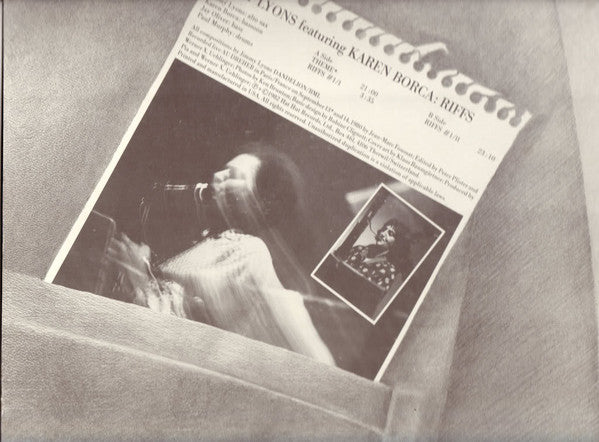 Image of Back Cover of LP - VG+/EX - JIMMY LYONS FEATURING KAREN BORCA, Riffs (hat MUSICS ; hat MUSICS 3503, Switzerland 1982), Small hole punch ,  - 2625218E