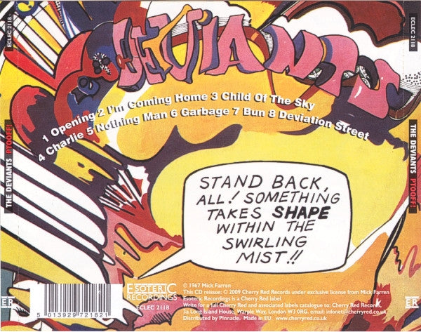 Image of Back Cover of 2615411C: CD - THE DEVIANTS, Ptooff! (Esoteric Recordings; ECLEC 2118, UK 2009, Jewel Case, "Sony DADC" Runout)   VG+/VG+