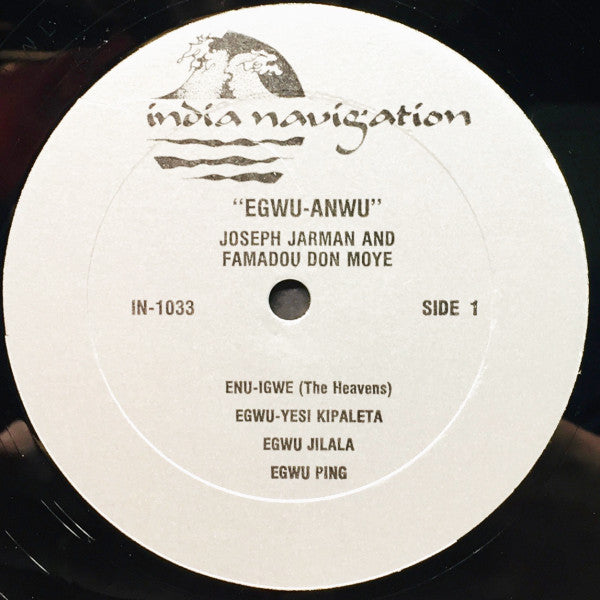 Image of Label Cover of 2625296E: 2xLP - JOSEPH JARMAN, FAMOUDOU DON MOYE, Egwu-Anwu (Sun Song) (India Navigation; IN 1033, US 1978, Gatefold) Records close to EX. Minor storage marks.  VG/VG+