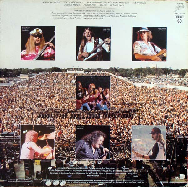 Image of Back Cover of LP - VG+/VG+ - MOLLY HATCHET, Beatin' The Odds (Epic; EPC 84471, UK 1980, Insert, Band Title Misprint On Labels), ,  - 3046093S