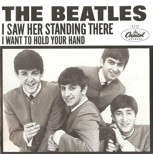 Image of Back Cover of 2615538C: 7" - THE BEATLES, I Want To Hold Your Hand / I Saw Her Standing There (Capitol Records; 5112, US 1994 Reissue, Hype & Barcode Stickered Poly Outer)   EX/EX