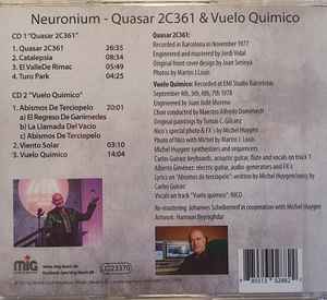 Image of Back Cover of 2635244E: 2xCD - NEURONIUM, Quasar 2C361 & Vuelo Quimico (The Harvest Years) (MIG; MIG02882 2CD, Europe 2023, Jewel Case)   VG+/VG+