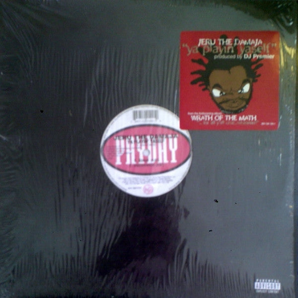Image of Front Cover of 12" - G/VG - JERU THE DAMAJA, Ya Playin' Yaself (Payday; 697-120 100-1, US 1996, Stickered Plain Sleeve), Sleeve very worn and creased / damaged at corners. No shrink but hype sticker stuck directly to sleeve. Some rips too,  - 3616375C
