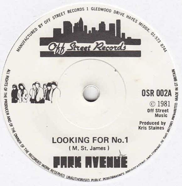 Image of Label Cover of 2625381E: 7" - PARK AVENUE, Looking For No.1 (Off Street Records ; OSR 002, UK 1981, Picture Sleeve)   VG/VG+