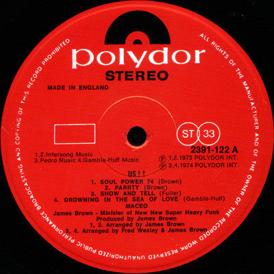Image of Back Cover of LP - VG/VG - MACEO, Us!! (Polydor; 2391 122, UK 1974), Strong VG, vinyl has light marks only.,  - 3646464S