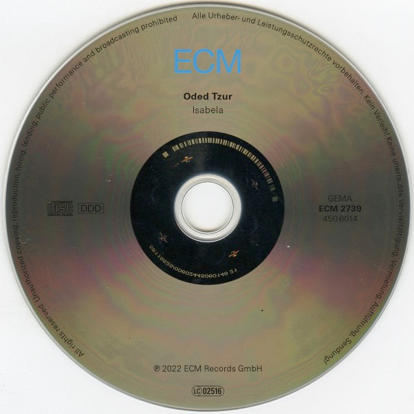 Image of Label Cover of CD - VG+/VG+ - ODED TZUR, Isabela (ECM Records; ECM 2739, Germany 2022, Card Slipcase with Jewel Case inside), ,  - 2715145C
