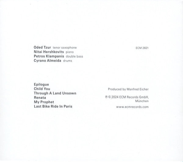 Image of Back Cover of CD - VG+/VG+ - ODED TZUR, My Prophet (ECM Records; ECM 2821, Germany 2024, Card Slipcase with Jewel Case inside), ,  - 2715146C