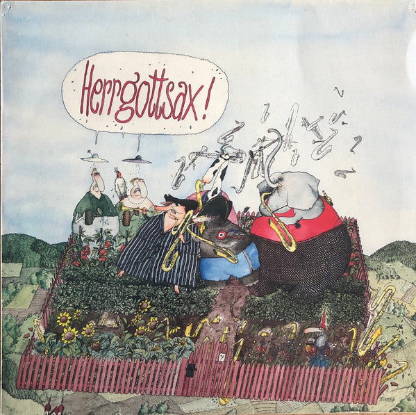 Image of Front Cover of LP - VG/VG+ - HERRGOTTSAX, Seibold Seiergesichts S ndige Saxofone (Eigelstein Musikproduktion; ES 2013, Germany 1981), Light ring wear,  - 2715193C