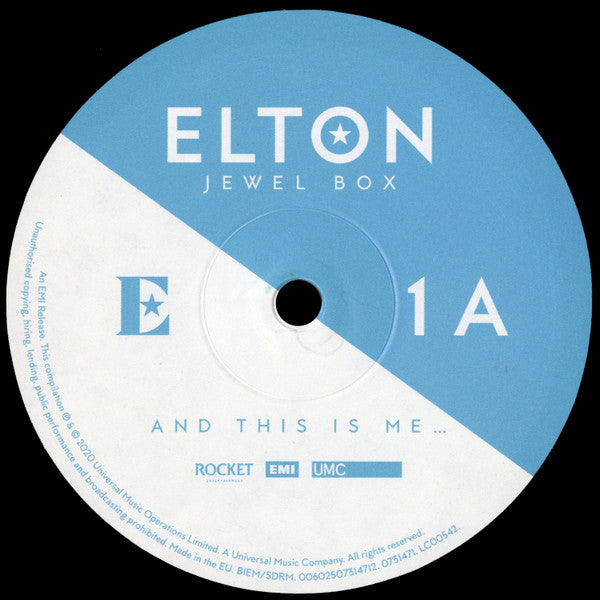 Image of Label Cover of 2xLP - VG+/VG+ - ELTON JOHN, Jewel Box (And This Is Me...) (EMI ; 0731465, Europe 2020, Gatefold, 2 Inners, 180 Gram Vinyl), ,  - 2725145E