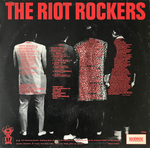 Image of Back Cover of 2715401C: LP - THE RIOT ROCKERS, The Riot Rockers (Rockhouse; 7702, Netherlands 1977) Light Marks only, strong VG, Small patch of sticker damage  VG/VG