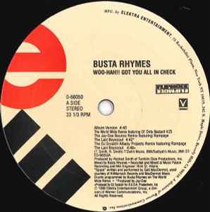 Image of Back Cover of 12" - VG/G+ - BUSTA RHYMES, Woo-Hah!! Got You All In Check / Everything Remains Raw (Elektra; 0-66050, US 1996, Stickered Plain Sleeve), Shrink-wrap,  - 4316723C