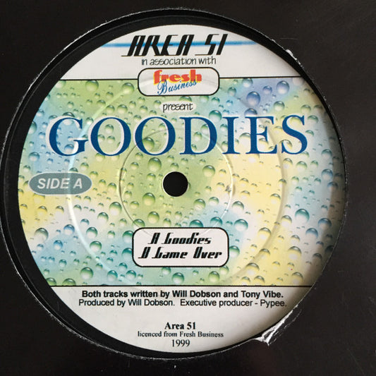 Image of Front Cover of 2715616C: 12" - WILL DOBSON AND TONY VIBE, Goodies / Game Over (Area 51; A51, UK 1999) lots of hairlines and scuffs on disc  /G+