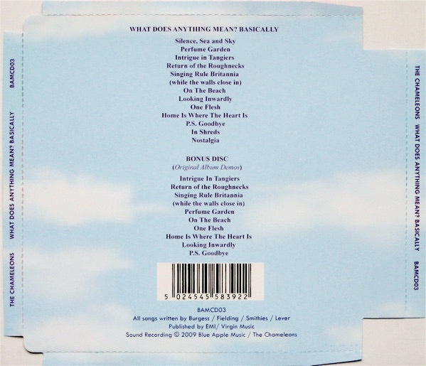 Image of Back Cover of 2715641C: 2xCD - THE CHAMELEONS, What Does Anything Mean? Basically (Blue Apple Music; BAMCD03, UK 2009 Reissue, Jewel Case)   VG+/VG+