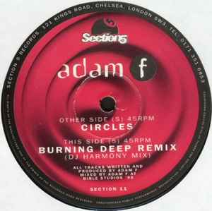 Image of Back Cover of 12" - /VG - ADAM F, Circles / Burning Deep (Remix) (Section 5; SECTION11,  1995, No Sleeve), , 		Other Side	S		Circles	5		Burning Deep (Remix) - 2815020C